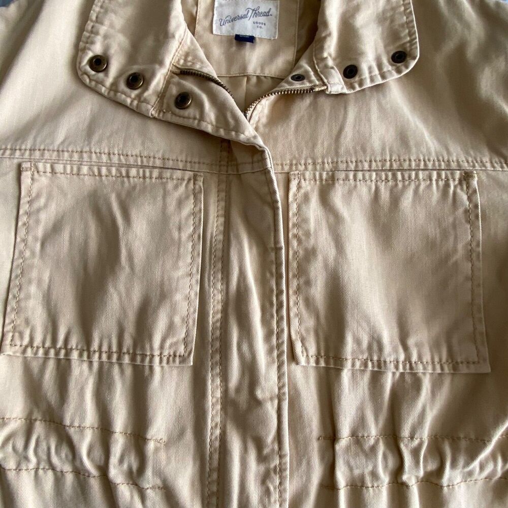 Universal Thread Women's XS Beige Utility Jacket Collared Button Front Casual - Picture 15 of 16